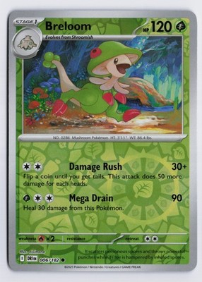 Breloom - DRI #006/182 SV10: Destined Rivals Common Reverse Holo NM