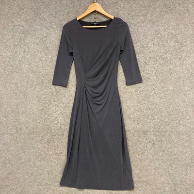 Saba Dress Womens Size 4 Grey Half Sleeve A-Line Fitted Modal Stretch 24701