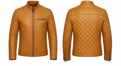 Mens Classic Cafe Racer Genuine Brown Leather Jacket Motorcycle Moto Biker Style