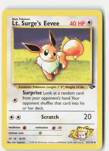 Lt. Surge's Eevee Gym Challenge 051/132 Vintage Pokemon Card