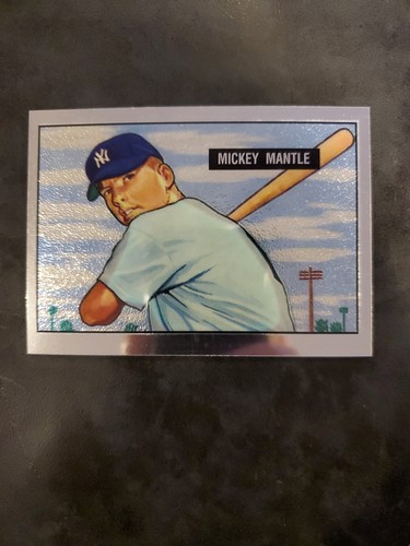 1951 Bowman Reprint [Refractor] #1 1996 Topps Mantle Finest card