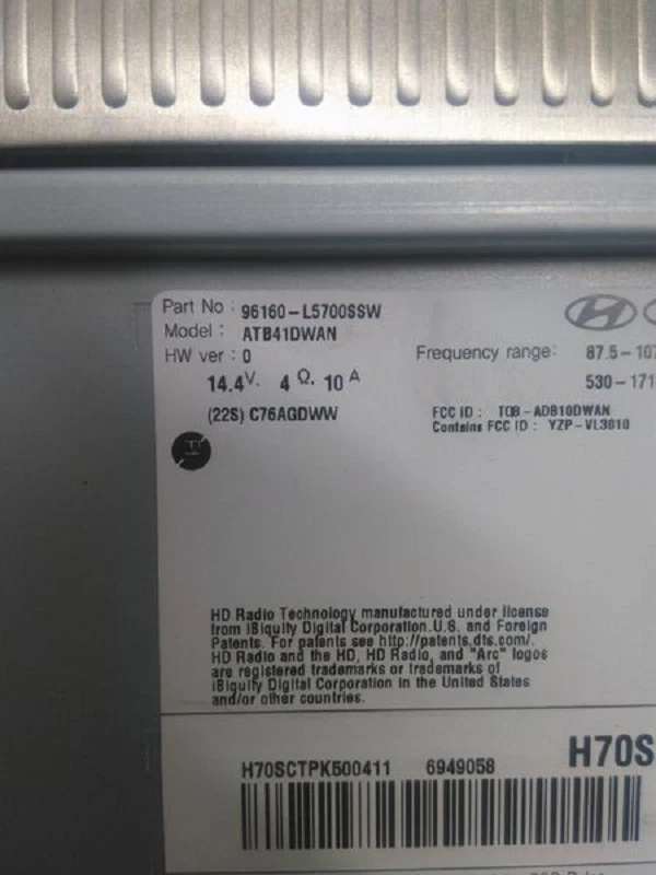 2020-2023 现代索纳塔音频 8 英寸媒体 XM 收音机接收器 ID 96160L5700SSW 原始设备制造商 — 第 3/4 张图片