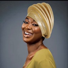 African Women Multi-Layer Wedding Hat Headwear Head Wrap Nigerian Headtie Turban