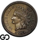 1864 Indian Head Cent Penny, Bronze, Choice BU++