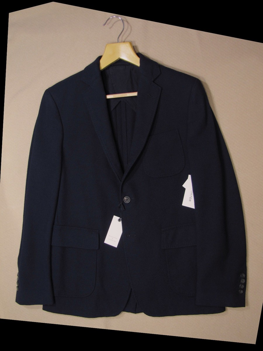Nick Wooster Lardini navy blue wool hopsack blazer IT 52 US 42