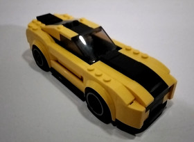 Custom Yellow/Black Ford Mustang GT - This is a modified LEGO 75871 Speed Champi