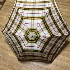 Burberry Folding Umbrella Nova Check Pattern White Yellow Red Compact Women New