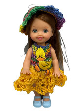 BK LOT B DRESSED BARBIE DOLL OOAK CUSTOM KELLY IN HANDMADE CROCHET DUCK DRESS