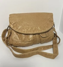 Bojo Beige Purse - Shoulder Bag - Vegan  Pebbled Leather - Lots Of Pockets