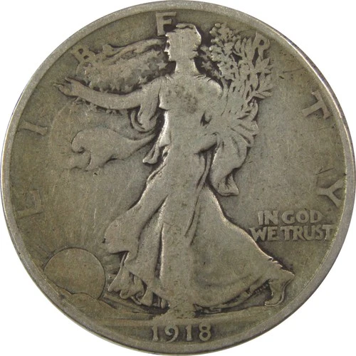 1918 S Liberty Walking Silver Half Dollar G Good 50c Coin SKU:I24548