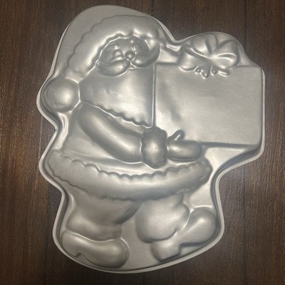 Vintage Amscan SANTA CLAUS Carrying Present Aluminum Cake Pan