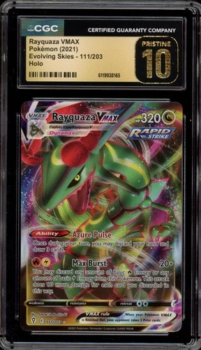 Pokemon Rayquaza VMAX Evolving Skies Full Art #111 CGC 10 Pristine