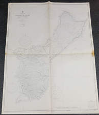 1925 GUAM ISLAND  46"x35" MAP U.S. NAVY Hydrographic WWII battle