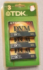 TDK DVC 60 Minute Mini DV Video Cassettes, 3 Pack New