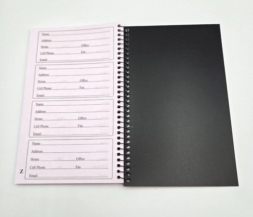 Libreta de direcciones y teléfono encuadernada en espiral con cubierta de vinilo flexible, 8"x5", negra - Imagen 9 de 11