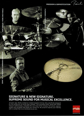 PAISTE CYMBALS - Josh Freese / John JR Robinson / Mario Calire - 2007 Print Ad