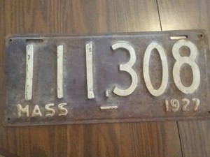 Vintage License Plate 1927 Mass Massachusetts Ebay