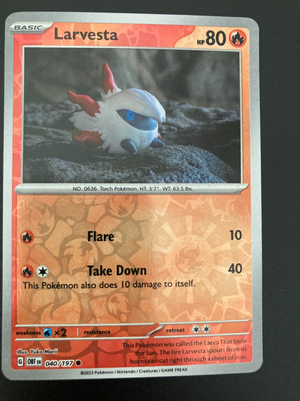 Larvesta 040/197 Pokemon Reverse Holo (2 card minimum order across store)