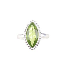 Peridot Gemstone 925 Sterling Silver Ring Handmade Jewelry Ring Gift For Love