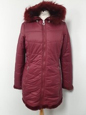Regatta Burgundy/wine Reversible Padded/faux Fur Coat W/ Faux Fur Trim Uk Size 8