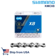 KMC 8 Speed 116 / 118L Bike Chain Stretch-Proof fits Campy SRAM Shimano