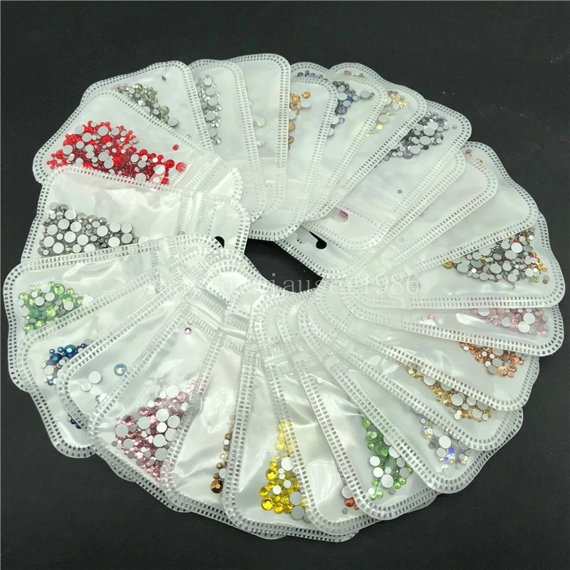 46 colors 2-5mm 400pcs Nail Art Rhinestones Crystal Gems 3D Tips DIY Decoration - Image 3 of 4