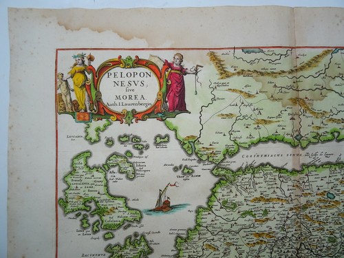Antique Map of the Peloponnese by Johannes Jansson 1684 - Picture 3 of 9