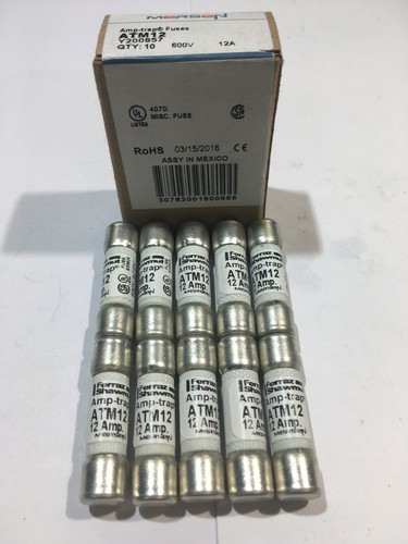 FERRAZ SHAWMUT MERSEN ATM12 ATM 12A 600V Amp-Trap Fuse JPSF539 Pack of 1/5/10 - Picture 4 of 4