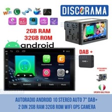 Autoradio Android Stereo Auto 7" DAB+ 2 Din 2gb Ram 32gb Rom WIFI GPS Camera - Miniatura 1