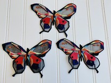 3 Pieces Embroidered Butterfly Tulle Appliques/Patches for Sewing/Crafts
