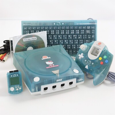 Dreamcast SEGA DC HELLO KITTY BLUE Console HKT-3000 Tested System