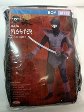 NINJA FIGHTER COSTUME BY FUN WORLD Boys Size Medium 8 NEW Halloween