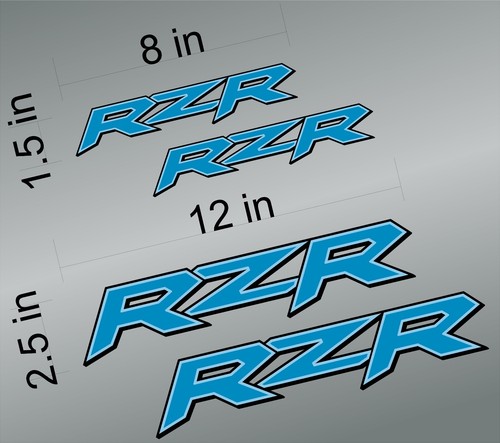 RZR decal 4 pack graphic / BLUE / vinyl adhesive stickers / decal pack ...
