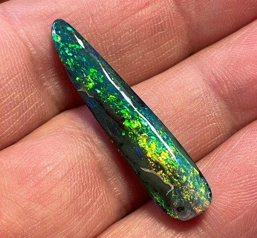 10,6 ct. GEM BOULDER OPAL BRILLIANZ 5 VERT-BLEU-OR VIDÉO FLASHFIRE-OPALS - Photo 2/13