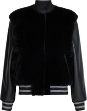 NWT ALLSAINTS Margot Genuine Shearling & Leather Baseball Jacket Size S #SJ782