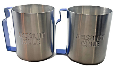 Absolut Vodka Mule Cups Stainless Steel Mug Coffee Barware Party Man Cave Lot 2*