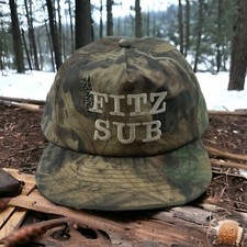 Vintage Fitz Sub Made In USA Hat Cap Camouflage Snap Back