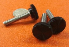 Plastic Black Stainless Thumb Screw 3/4" Head Dia x 1/4"-20 x 1 1/4" Long 10 Pc