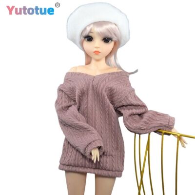 Yutotue 24 inch Fashion Girl Doll with Face Makeup and Sweater Shoes Wigs Hat