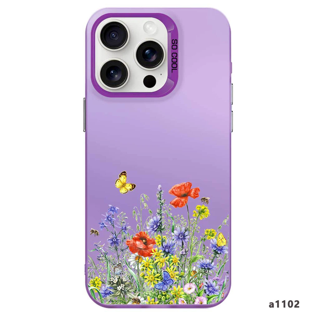 Floral Shockproof Phone Case for iPhone 15 Pro Max 14 16 Samsung S23 S24