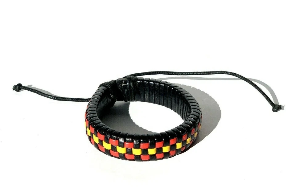 Nuevas pulseras de muñeca de cuero unisex para adultos (juego de 5) vendedor de EE. UU. Foto 4 de 4