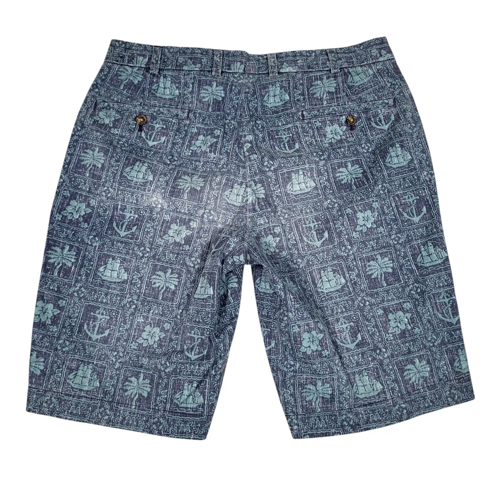 Bermudas Brooks Brothers para Hombres 34x10 Reyn Spooner Azul Barco Náutico Ancla Foto 2 de 4