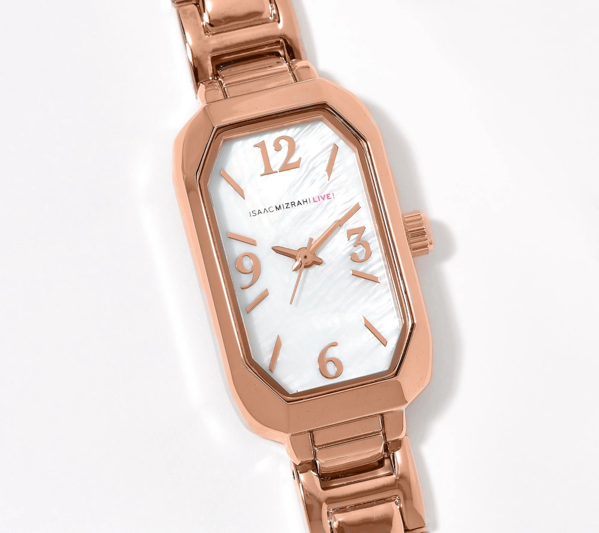 ISAAC MIZRAHI LIVE! Faceted Tank Case Bracelet Watch 
