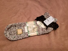 Blk & Wht Ankle Socks W/Black Lace, Shoe Size 4-9, By Two Feet Ahead, New, USA