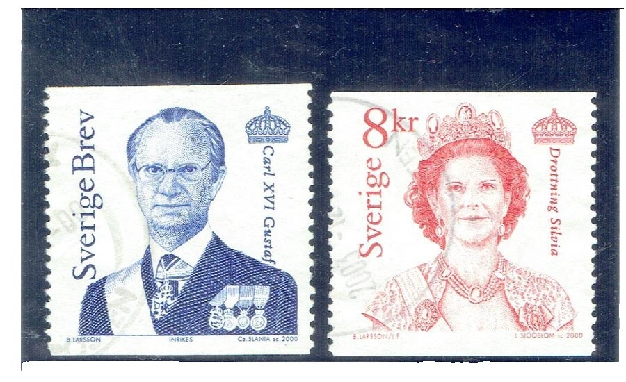 Handstamped Royalty Swedish Stamps