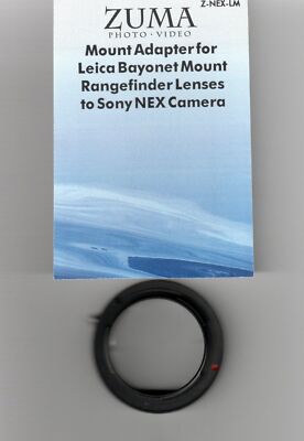 Zuma Leica Bayonet Mount Range Finder lens adapter to Sony NEX Cameras. Sony E