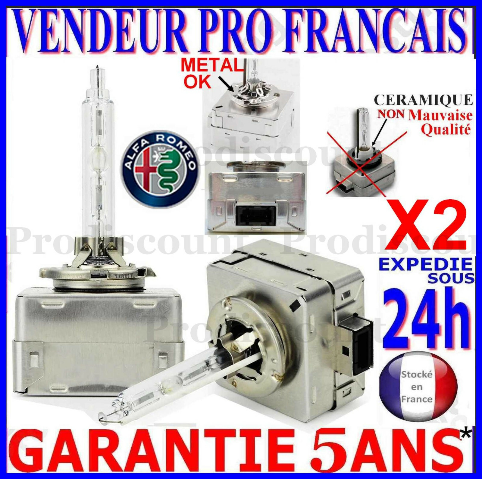 Ampoule xénon D3S lampe de remplacement 8000K bleu stylé pour phare Stelvio