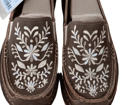 ARIAT Women Floral Cruiser Shoes lofers 9.5 Moc Toe slip on  display picture 3