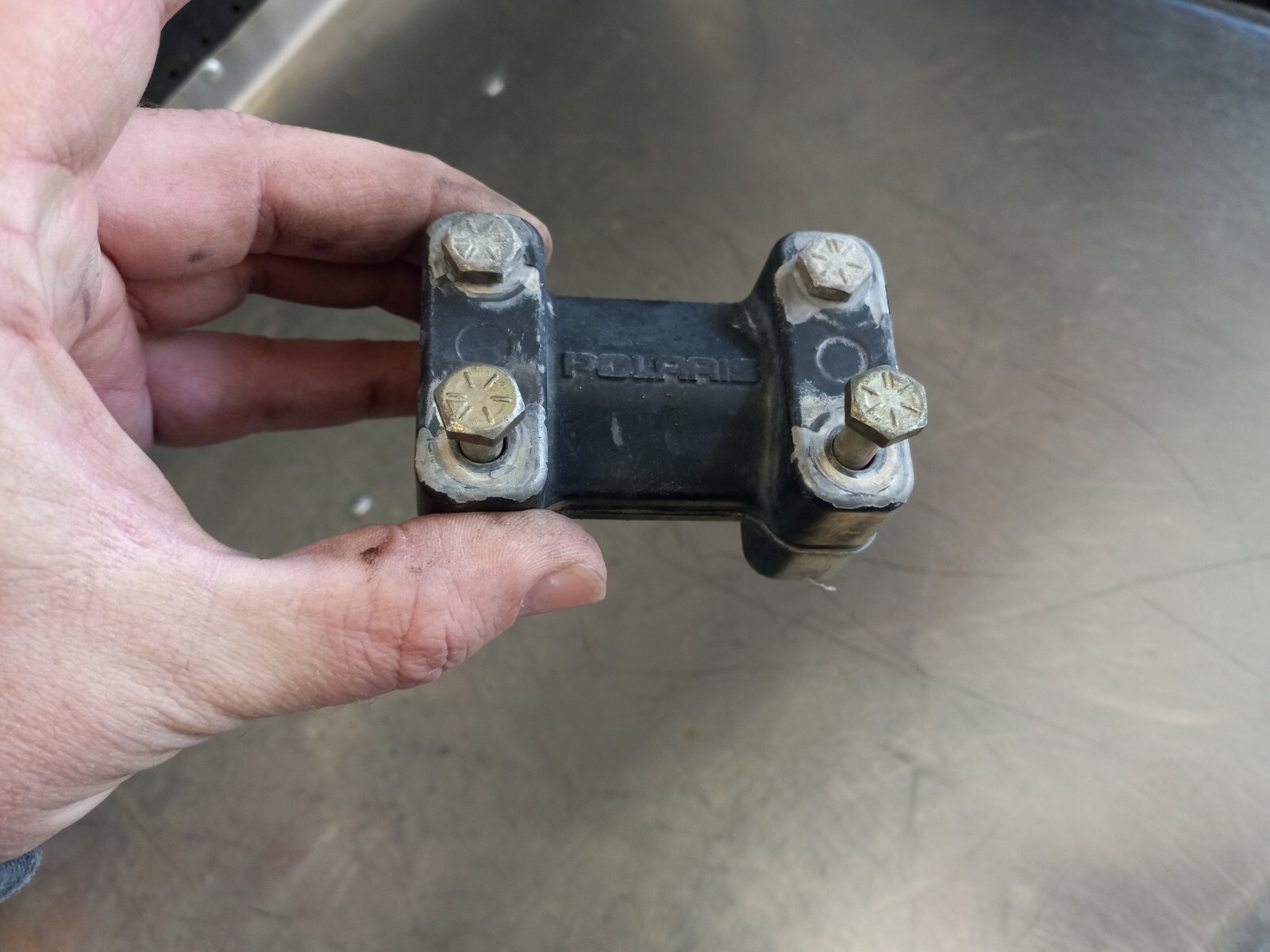 #107K POLARIS SCRAMBLER 400 HANDLEBAR CLAMPS HEAD GEAR | eBay