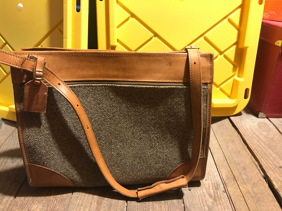 Vintage Hartmann Belting Leather and Tweed Overnight Bag/Satchel/Travel Bag